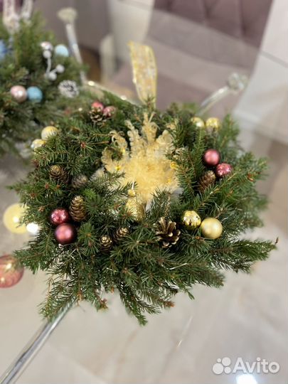 Новогодние композиции из живой хвои