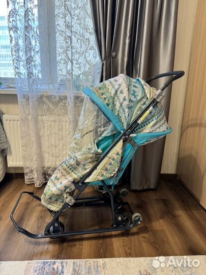 Детские зимние санки коляска