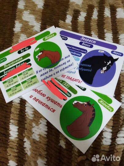 Таблички на денник для лошади