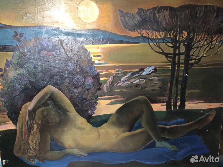 Картина Бикулов Н.З «Под луной» 1988 г