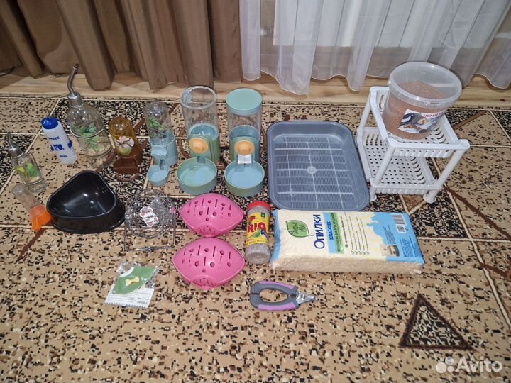 Аксессуары для грызунов и птиц+лоток-домик