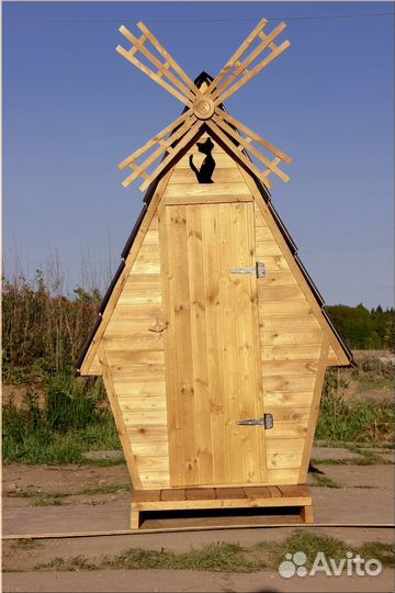 Уличный туалет деревянный PRO885