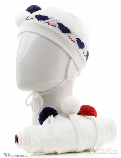 Шапка утепл и шарф, р. 92