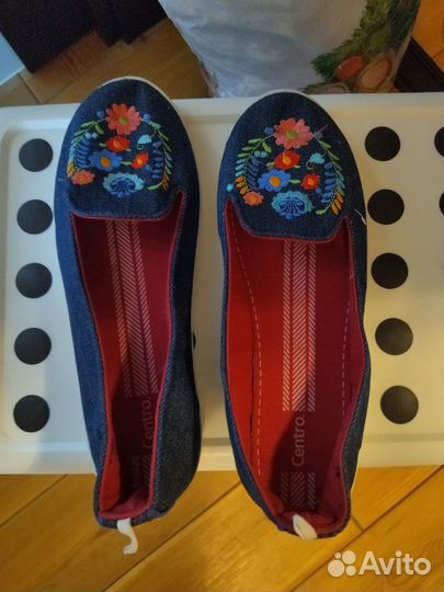 Джинсовые балетки 35