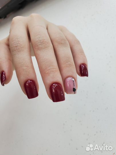 Маникюр с укреплением-1 ч.30. Педикюр. Наращивание