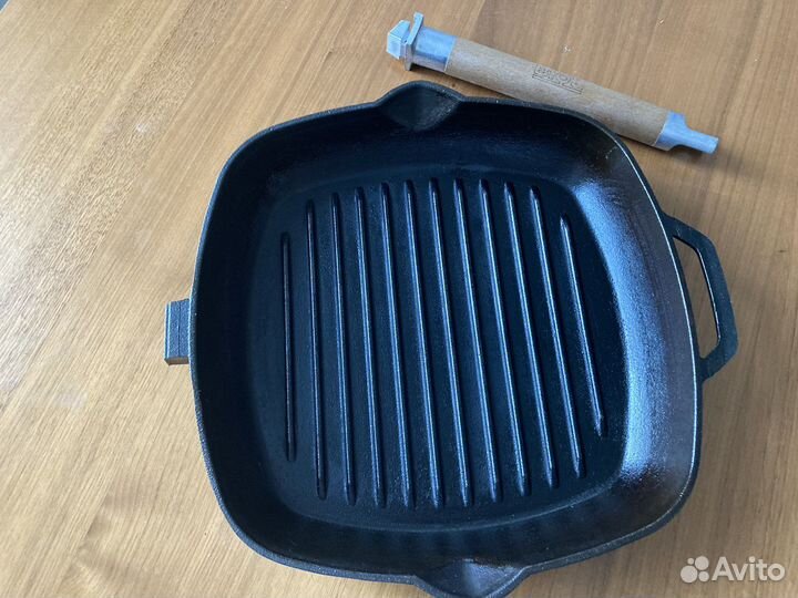 Чугунная сковорода гриль d 27 см