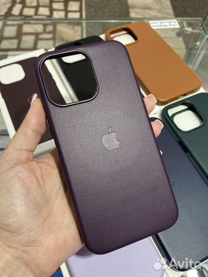 Кожаный чехол MagSafe iPhone 15/15pro/15 pro max