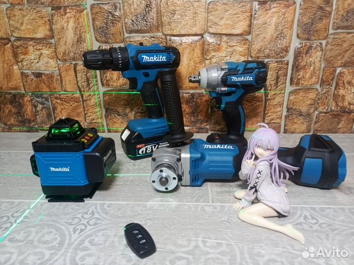 Makita 4в1 Уровень 4D Гайковерт Шуруповёрт Ушм