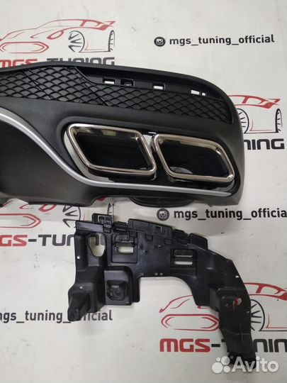 Диффузор хром и насадки Mercedes GLS 63 AMG