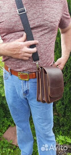Сумка натуральная кожа, ручной работы