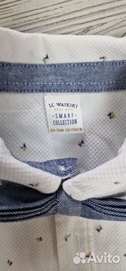 Рубашка на мальчика с бабочкой 92-98