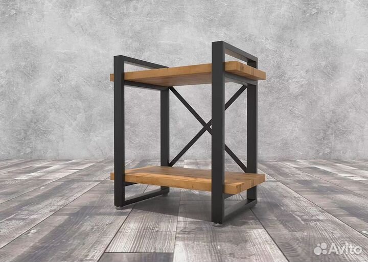 Тумба прикроватная Айсберг Лофт 40 черный/дуб краф