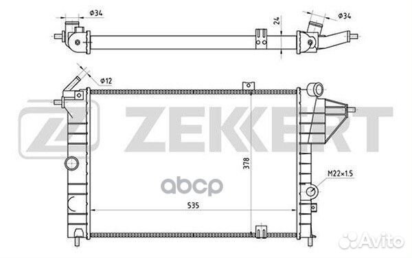 Радиатор охл. дв. Opel Vectra A 88- mk-1015 Zek
