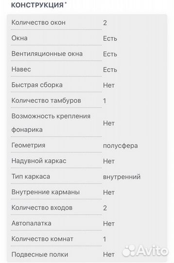 Палатка кемпинговая Valencia