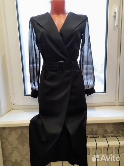 Вечернее платье 44 стрейч с гипюром, 44 р