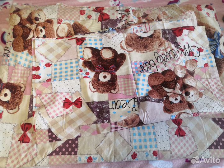 Одеяло детское, простынь и пододеяльник и подушка