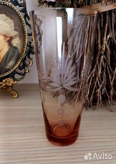 Стаканы, цветное стекло. Винтаж