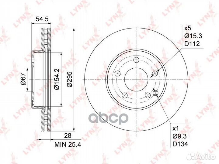 Диск тормозной перед BN1082 lynxauto