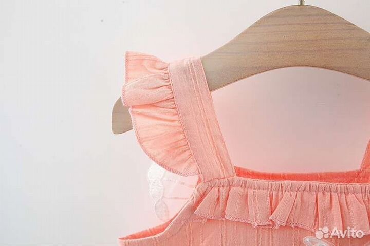 Платье для девочки с панамой 80, 90см