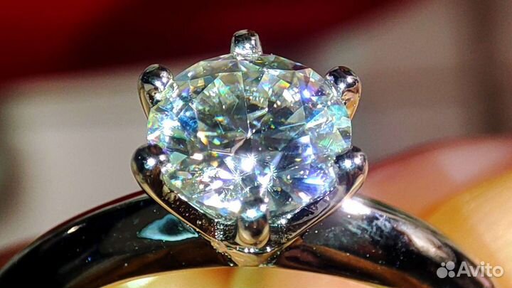 Кольца с бриллиантом 1 ct. (муассанит) IJ VVS1 925