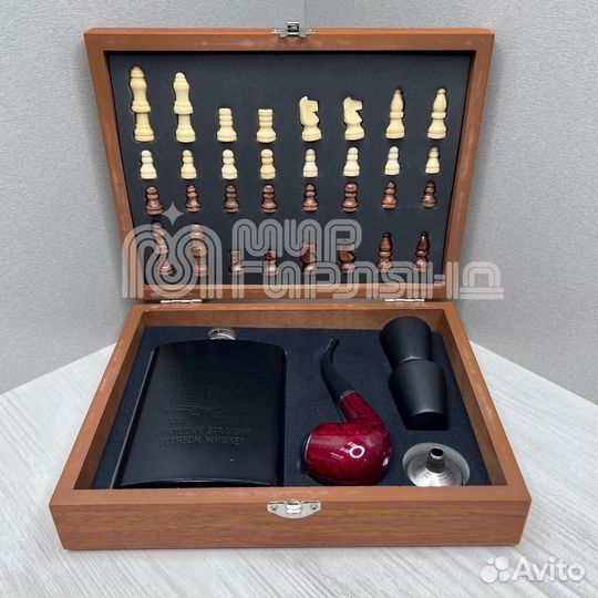 Набор мужской подарочный фляга, шахматы