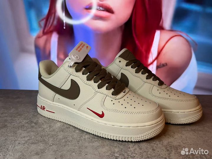 Nike AIR force 1'07 LOW бежевые