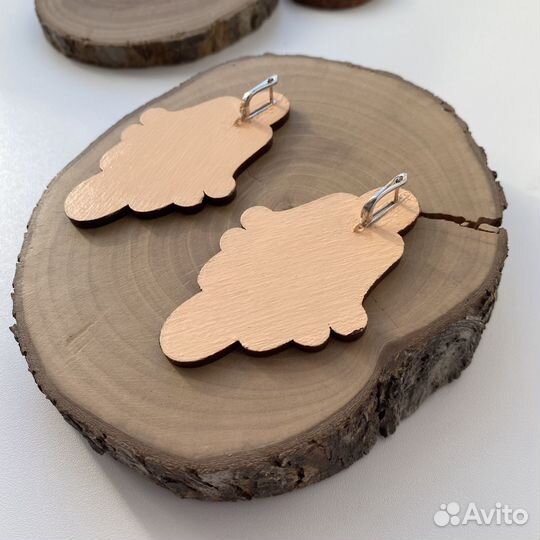 Этнические расписные деревянные серьги