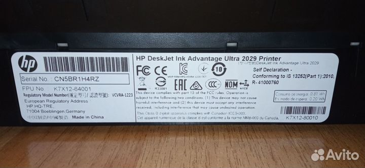 Принтер нр DeskJet Ink Advantage Ultra 2029