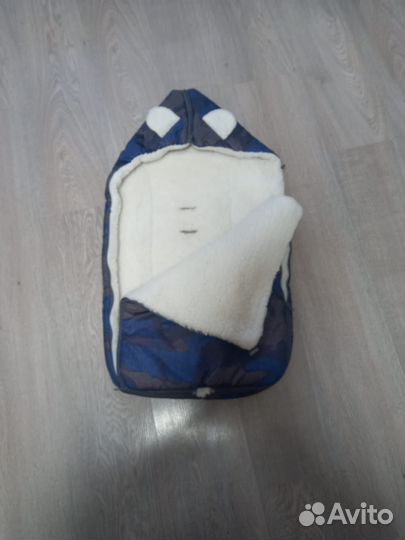 Зимний конверт в коляску на овчине