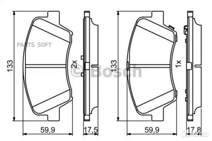 Bosch 0986494712 Колодки тормозные дисковые перед