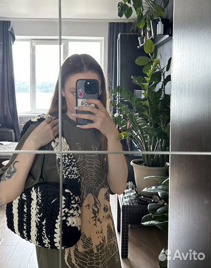 Вязаная сумка на плечо