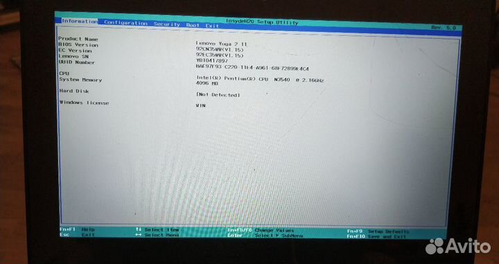 Lenovo Yoga 2 11, 4GB, без SSD и Б.П