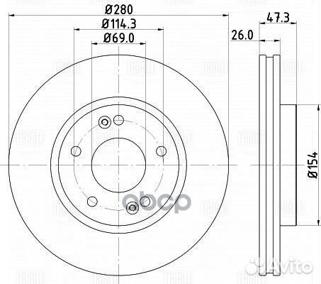 Диск тормозной KIA ceed 06- перед. D280mm