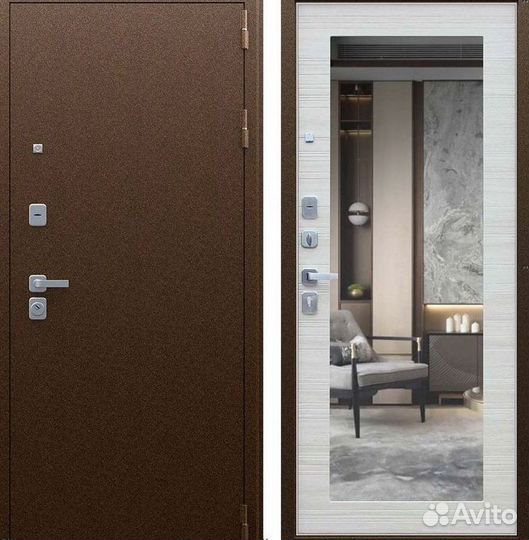 Дверь входная коричневая металлическая Спартак