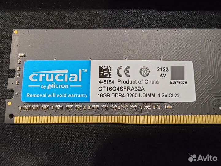 Оперативная память Crucial DDR4 16gb 3200Mhz Новая