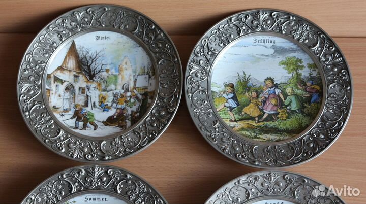 Коллекционные, настенные тарелки. Времена года