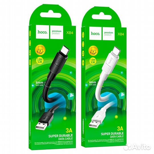 Кабель Hoco X84 USB - Type-C 1M, 3.0А, белый