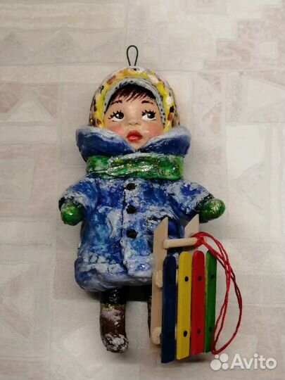 Ватная елочная игрушка