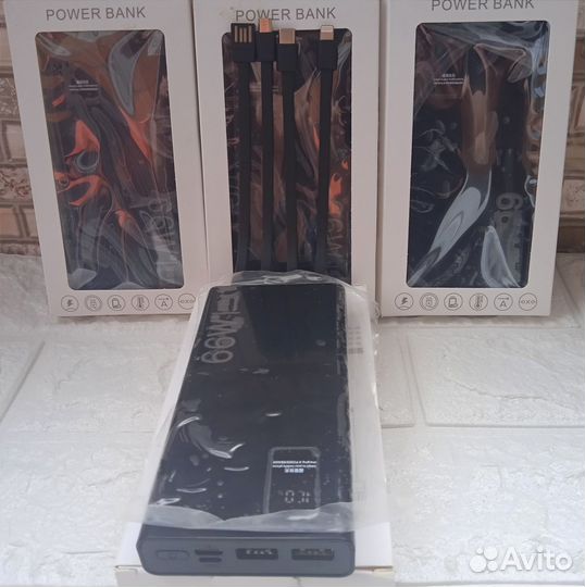 Повербанк 8в1 с кабелями супер быстрая зарядка 66w