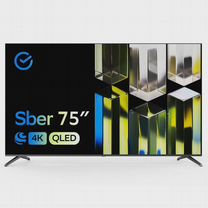 Телевизор qled SMART TV 75 дюймов+установка халявы