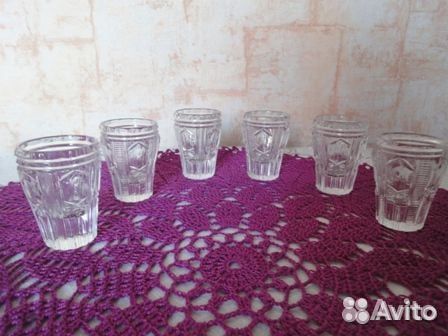 Набор красивых хрустальных рюмок (6 штук), СССР
