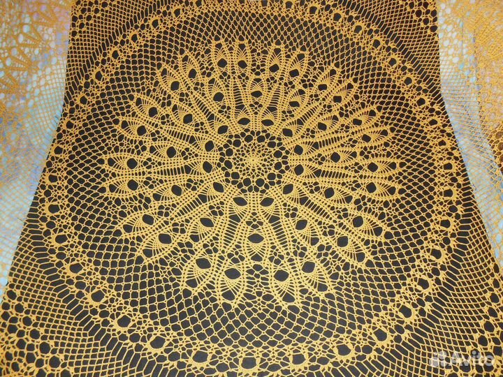 Вязаная скатерть крючком