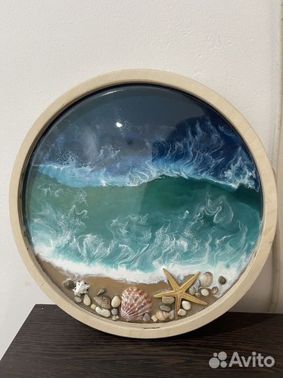 Поднос деревянный круглый