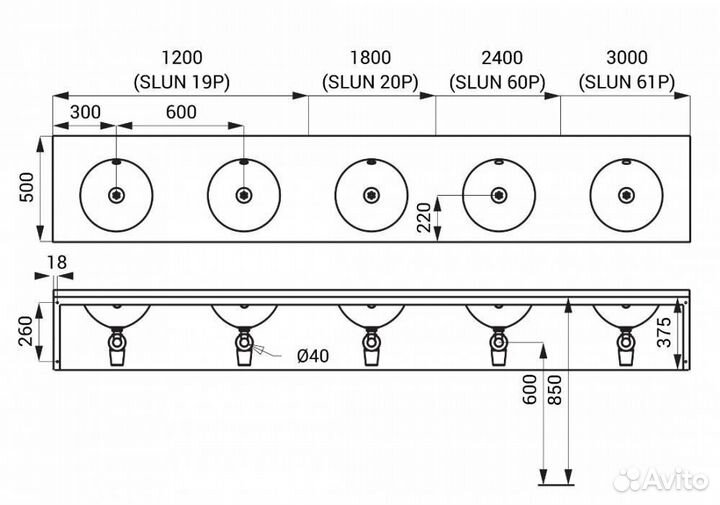 Металлическая двойная раковина Sanela 93197 (slun