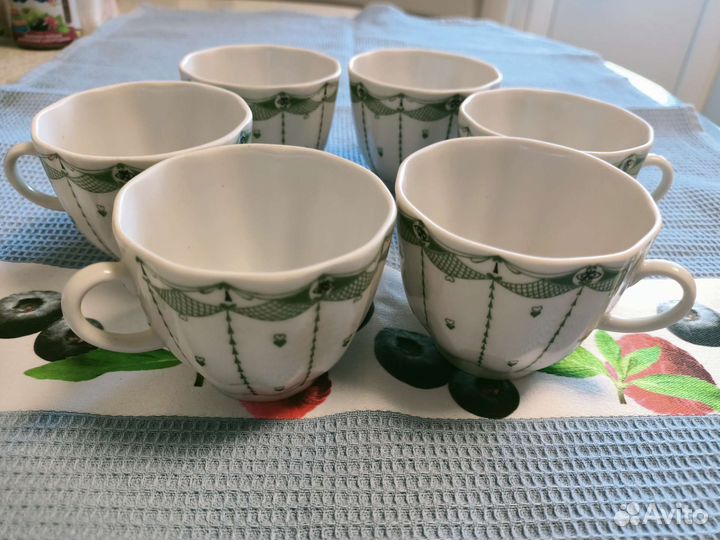 Винтажный кофейный сервиз 5 чашек