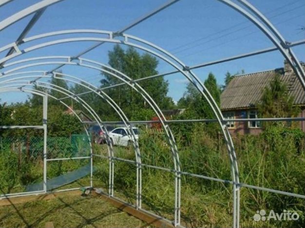 Каркас теплицы Двойная дуга Арочная+добор профиль 20*20, длина 3*4 м