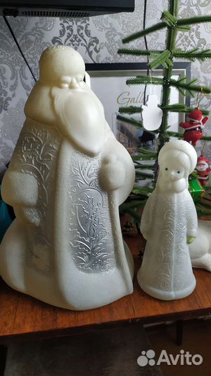 Дед мороз и снегурочка СССР пластик