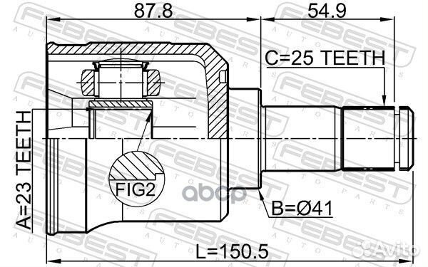 Шрус внутренний перед лев Febest 0411-EA2A