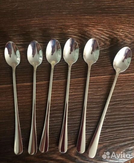 Ложки десертные 6 шт. с удлиненной ручкой новые