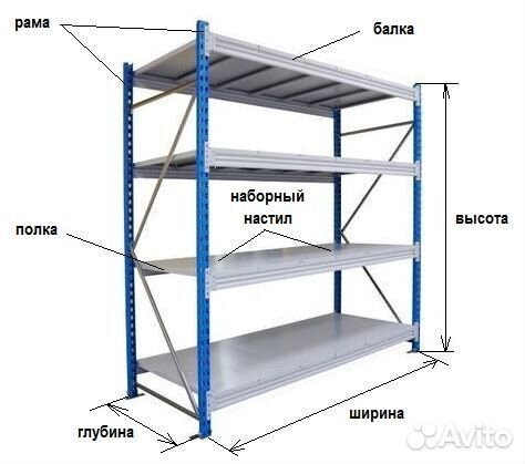 Стеллаж грузовой металлический